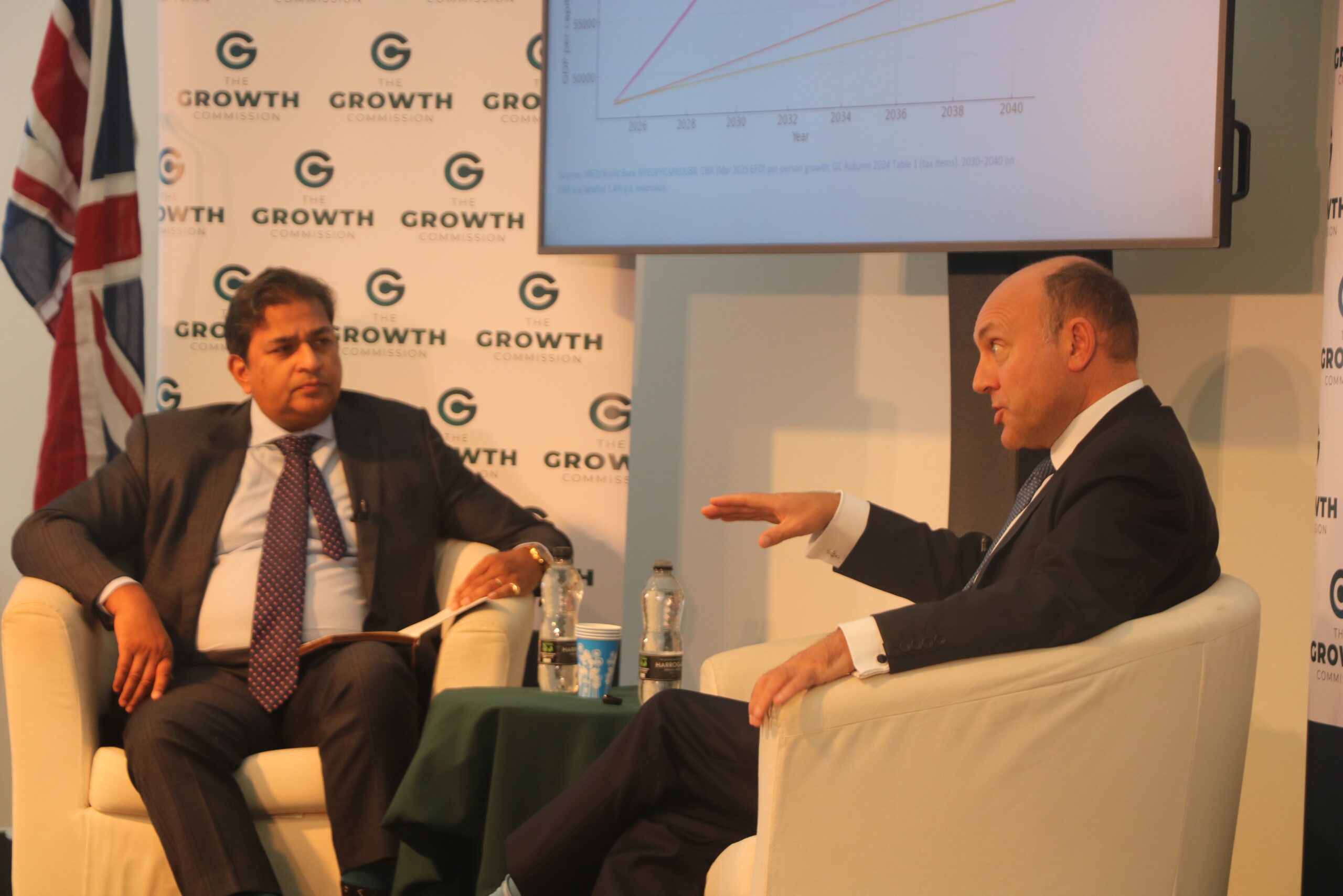 Shanker Singham in conversation with Shadow Business and Trade Secretary Andrew Griffith MP at the 2025 Conservative Party Conference