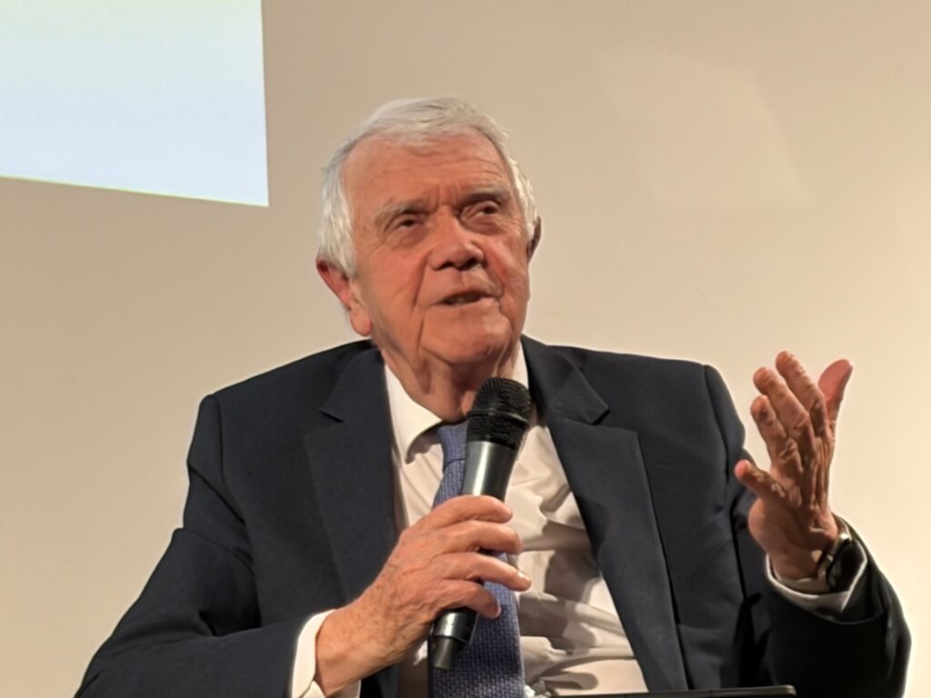 Crossbench peer and former Permanent Secretary to the Treasury Lord Burns speaking at our conference in Buckingham in March 2026